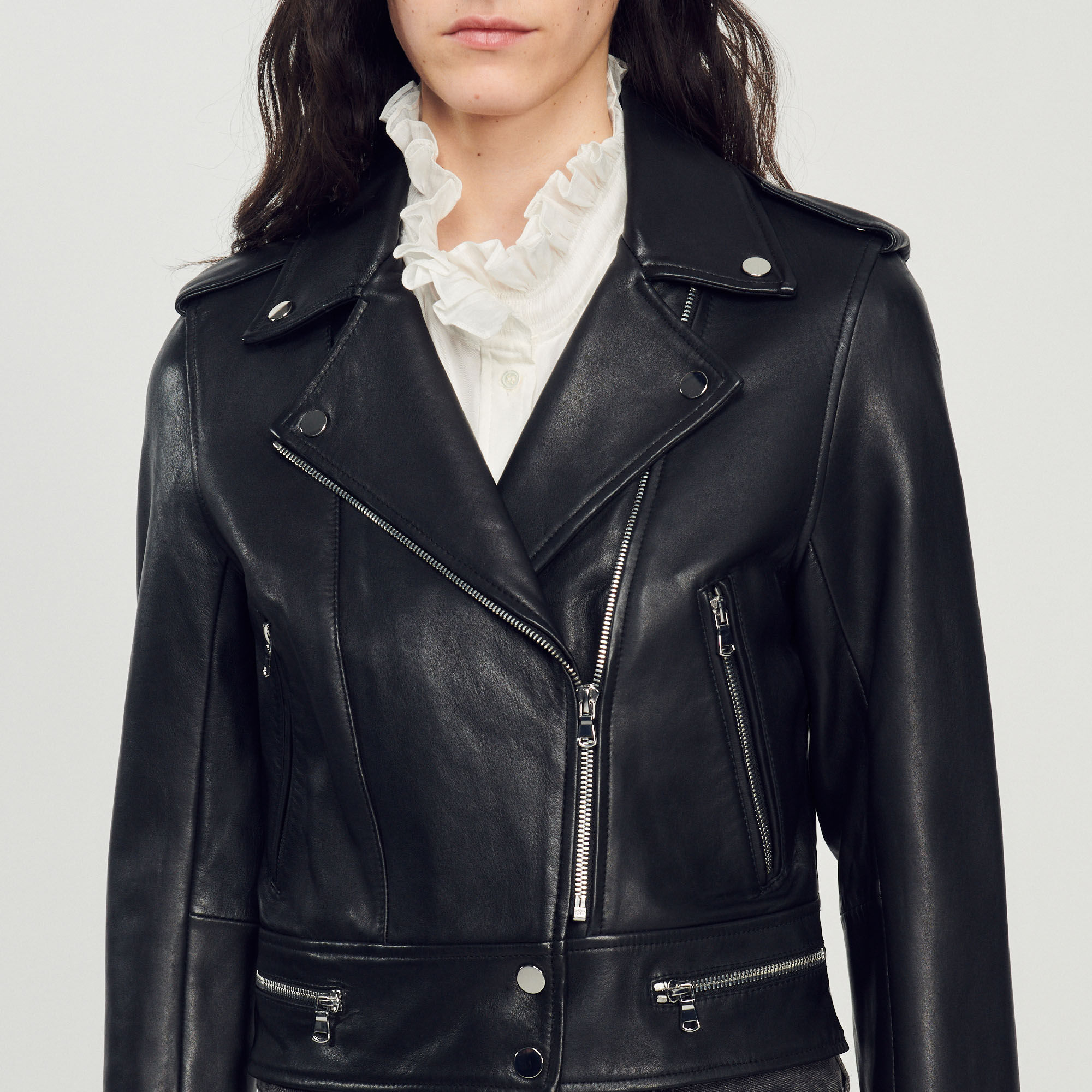 Leather blouson best sale