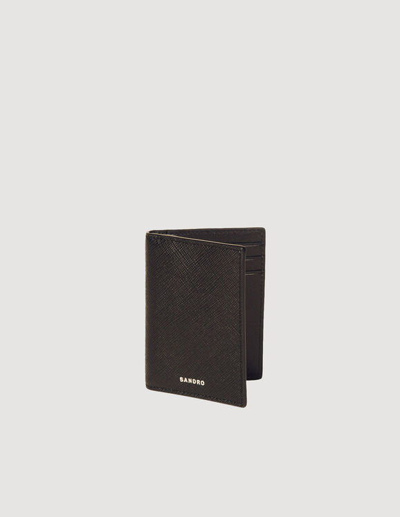 Brieftasche aus zertifiziertem Leder Noir carbone Homme
