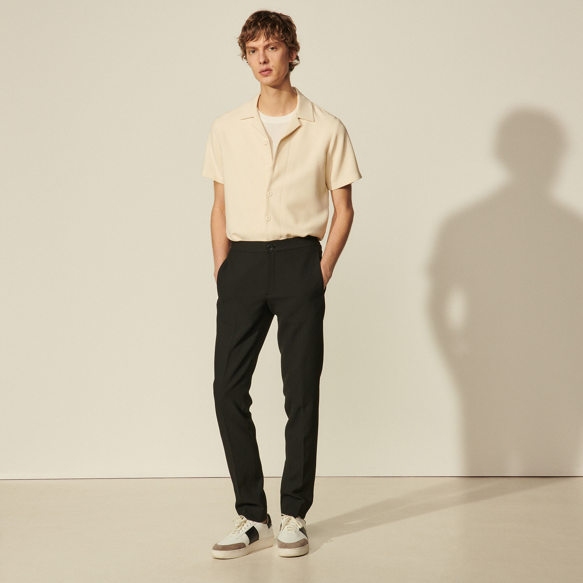 Sandro Jersey Trousers In Black