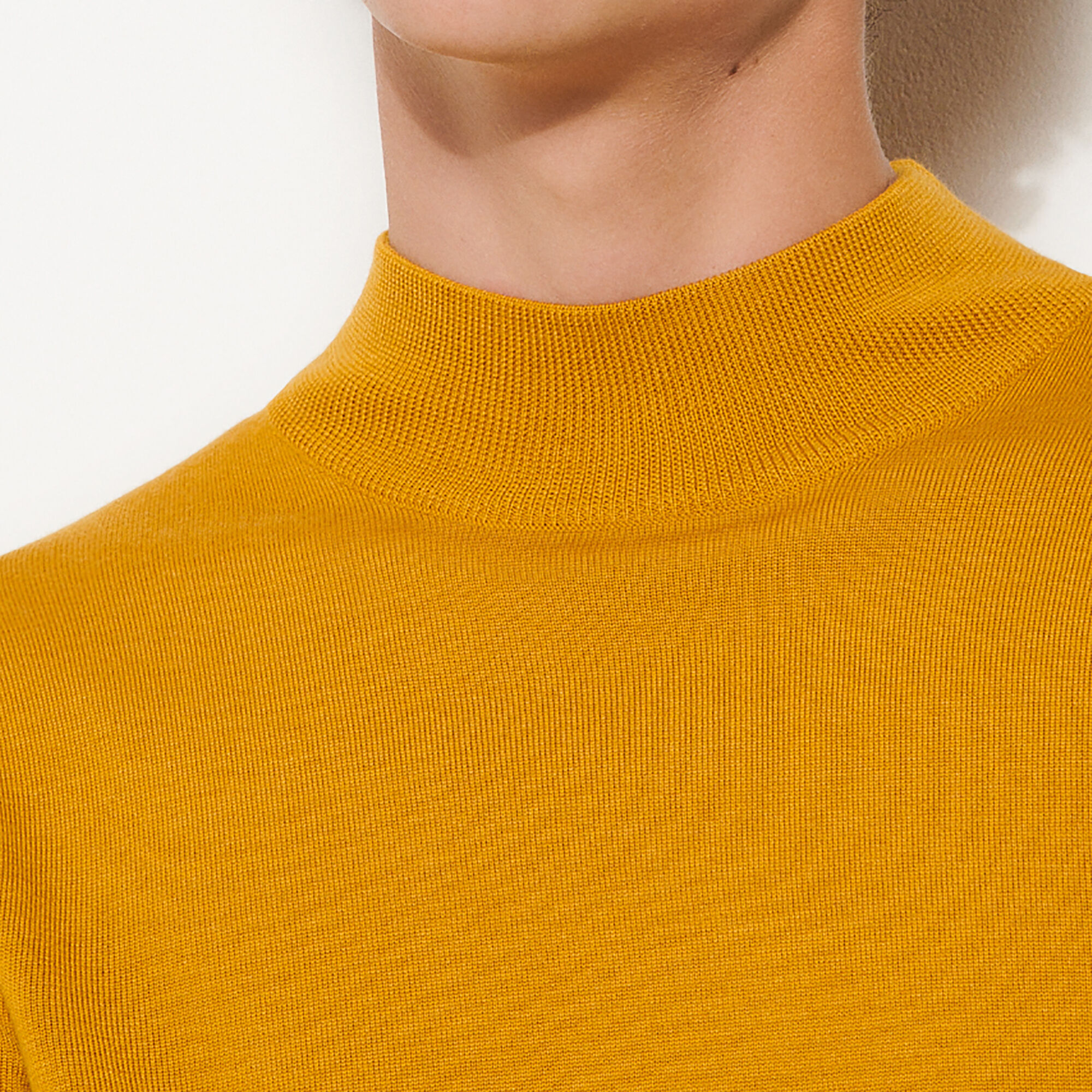 Sandro Funnel Neck Sweater In Yellow
