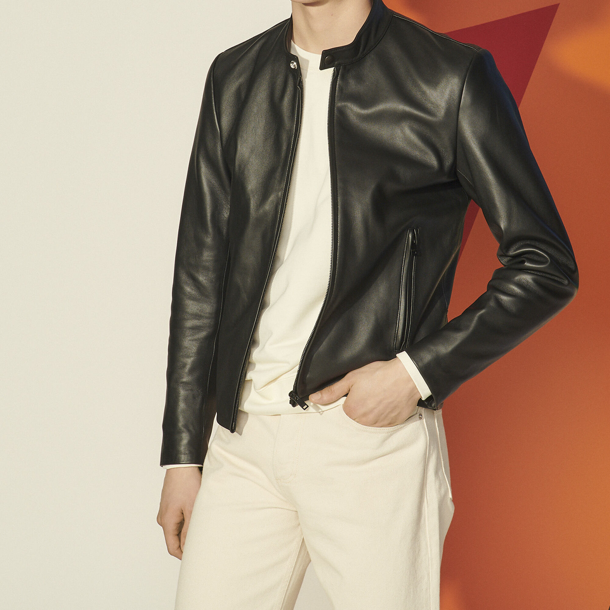 sandro leather biker jacket